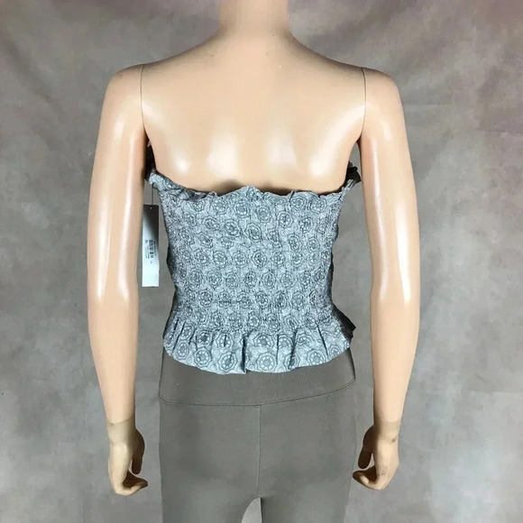 AQUA Medallion Strapless Smocked Tube Top NWT LARGE - Picture 9 of 10